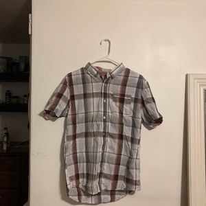 Plaid red, white, grey, small